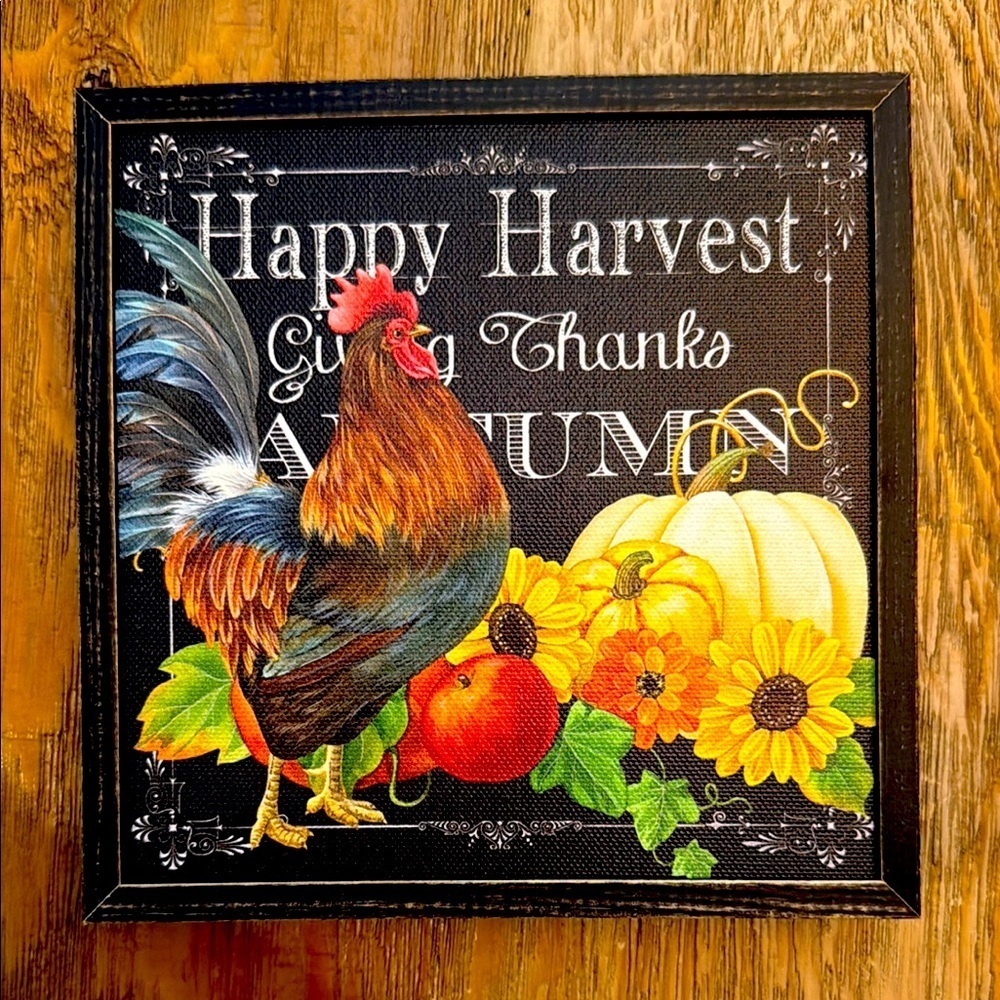Colorful Harvest Rooster Wall Art